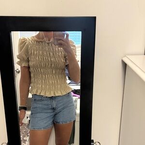 H&M Cream Ruffled Blouse